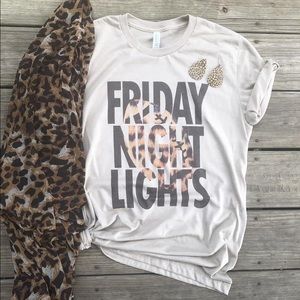 Leopard Friday Night lights Bella canvas tees